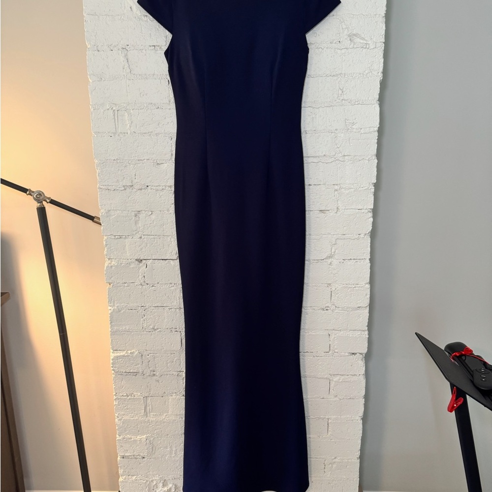 Speechless Blue Sheath Maxi Dress with Flutter Sleeves